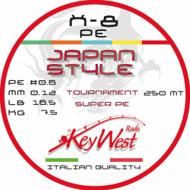 Key West Japan Style Tournament Super PE #0.6 250mt X-8 Multicolor 25mt